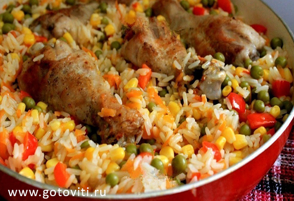 Курица с рисом и овощами по-каталонски!
