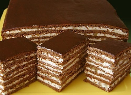 Торт медово-шоколадный с орехами!